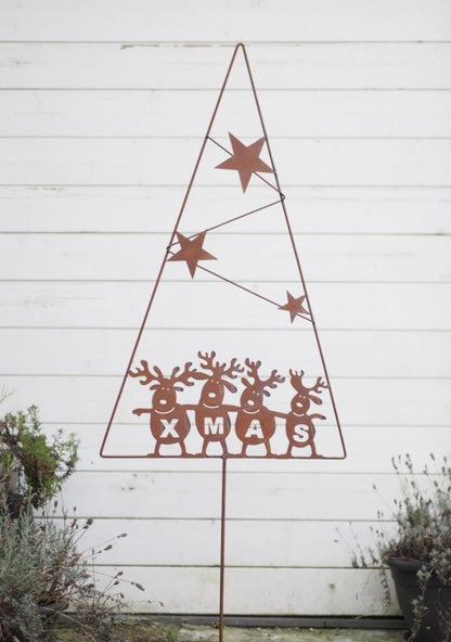 Xmas Reindeer Tree – Iron Sculpture. 58x1x160cm