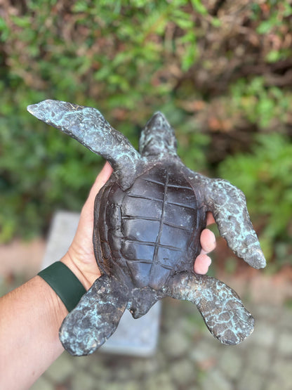 Sea Turtle – Bronze Sculpture. 6x22x23cm - 1.5Kg
