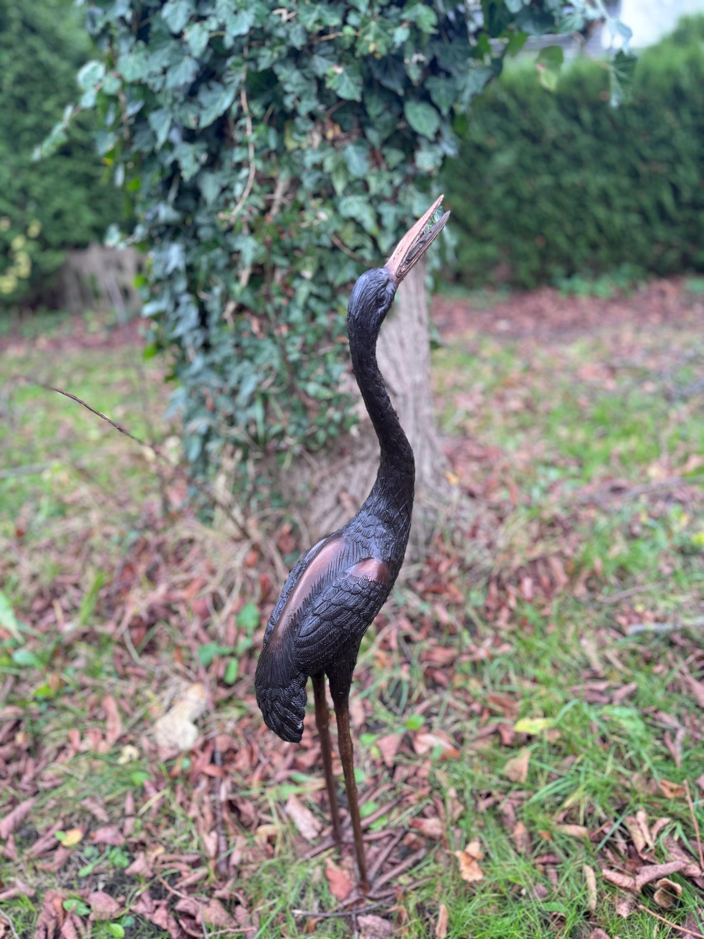 Garden Crane – Bronze Sculpture. 20x14x61cm - 2Kg