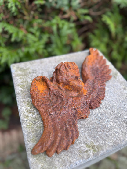 Winged Angel Head – Iron Sculpture. 20x30x5cm - 1.5Kg
