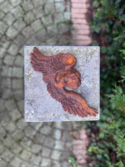 Winged Angel Head – Iron Sculpture. 20x30x5cm - 1.5Kg