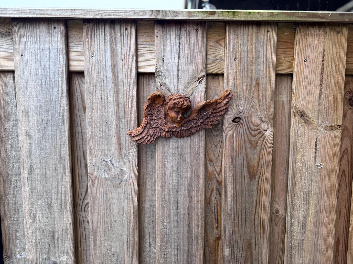 Winged Angel Head – Iron Sculpture. 20x30x5cm - 1.5Kg