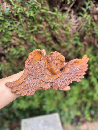 Winged Angel Head – Iron Sculpture. 20x30x5cm - 1.5Kg