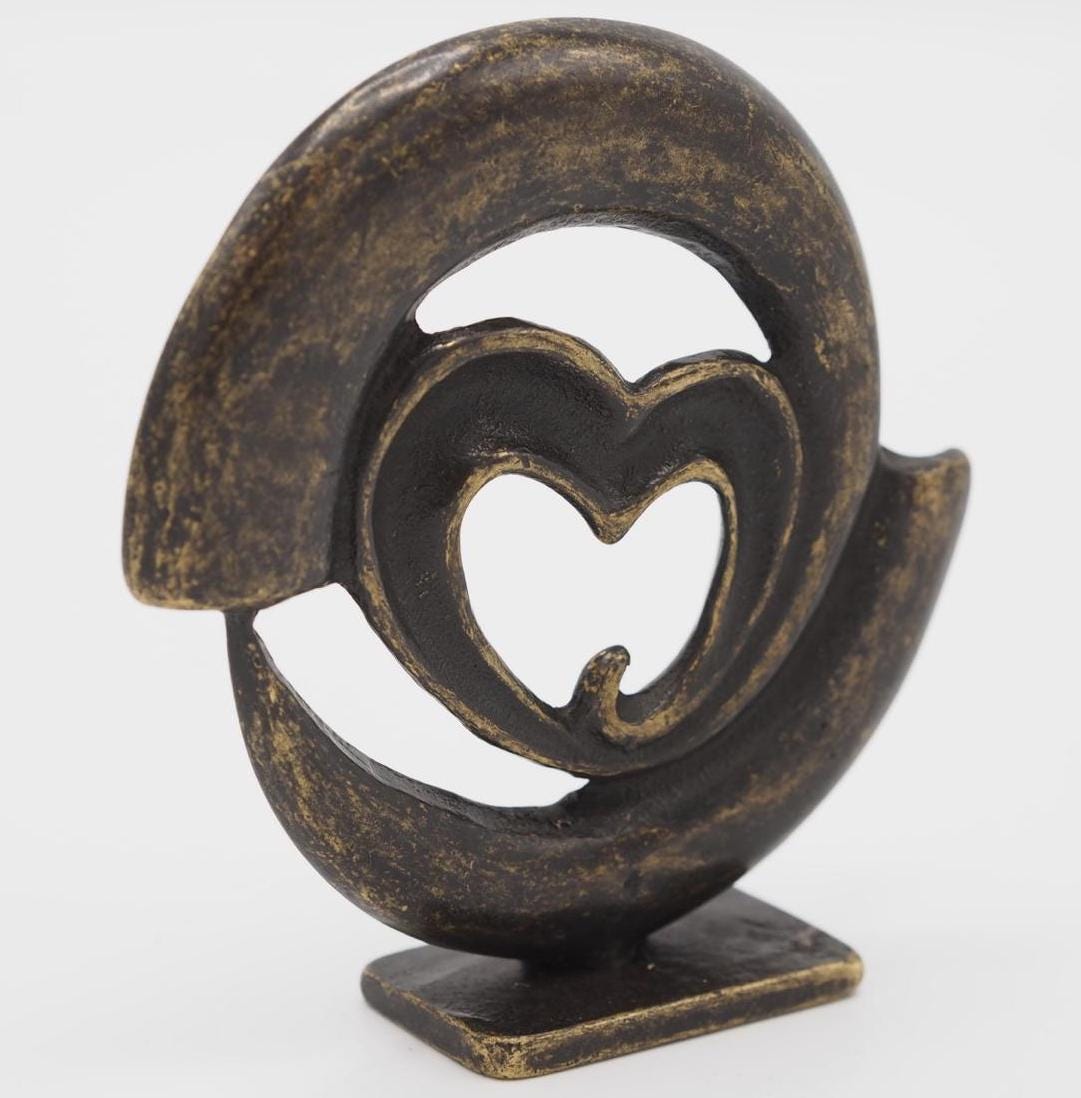 Inner Heart – Bronze Sculpture. 10x3x10cm - 0.5Kg