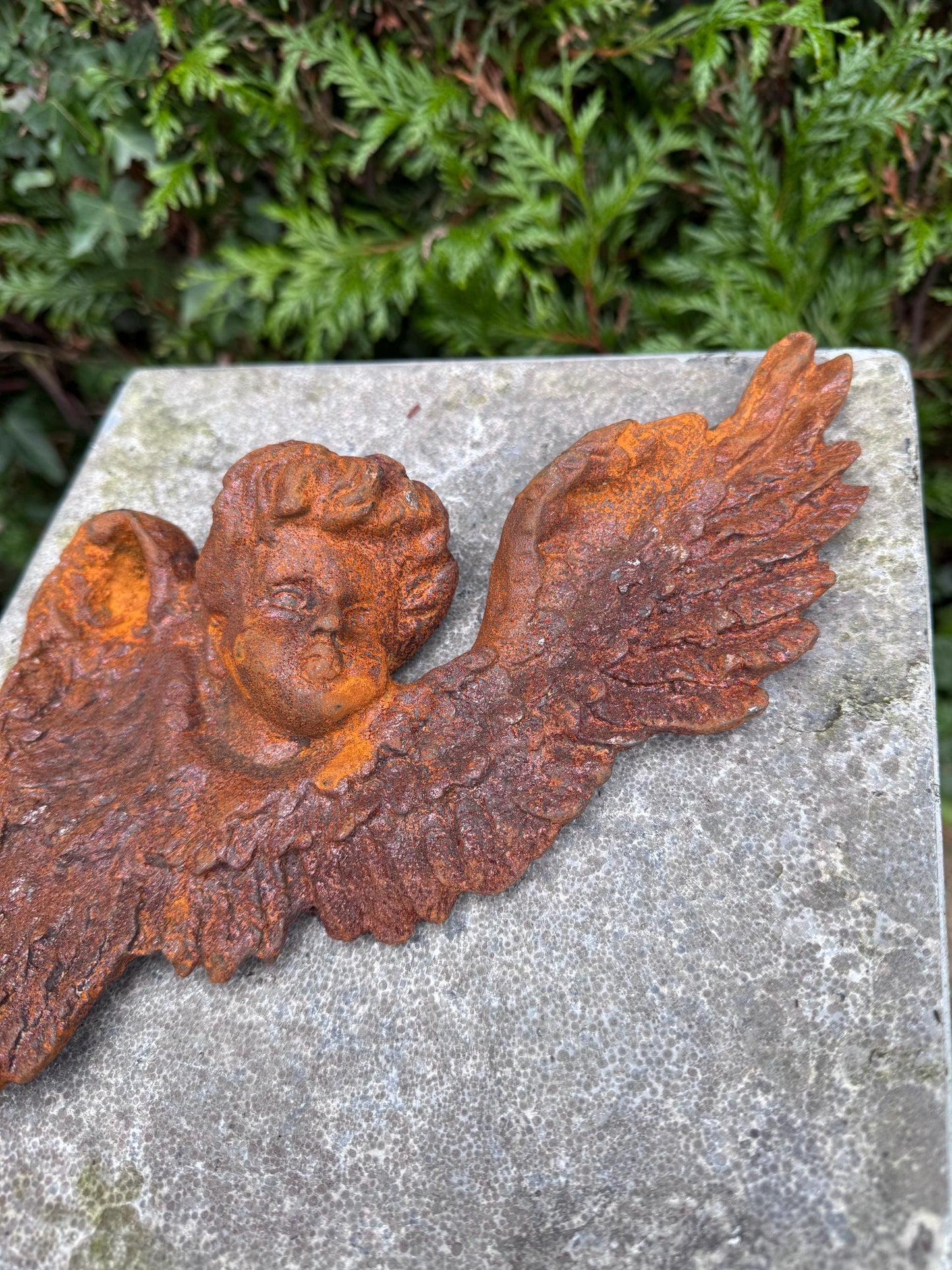 Winged Angel Head – Iron Sculpture. 20x30x5cm - 1.5Kg