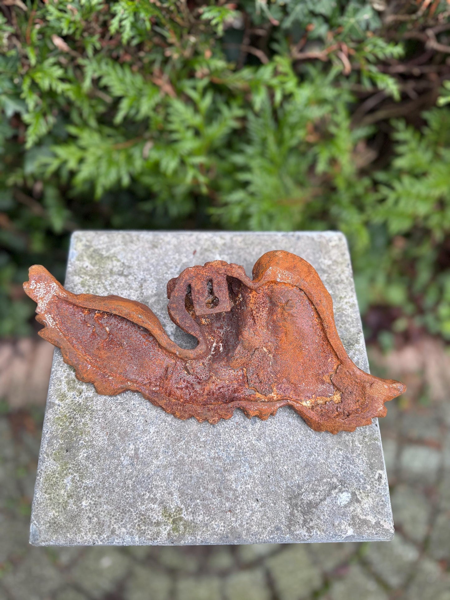 Winged Angel Head – Iron Sculpture. 20x30x5cm - 1.5Kg