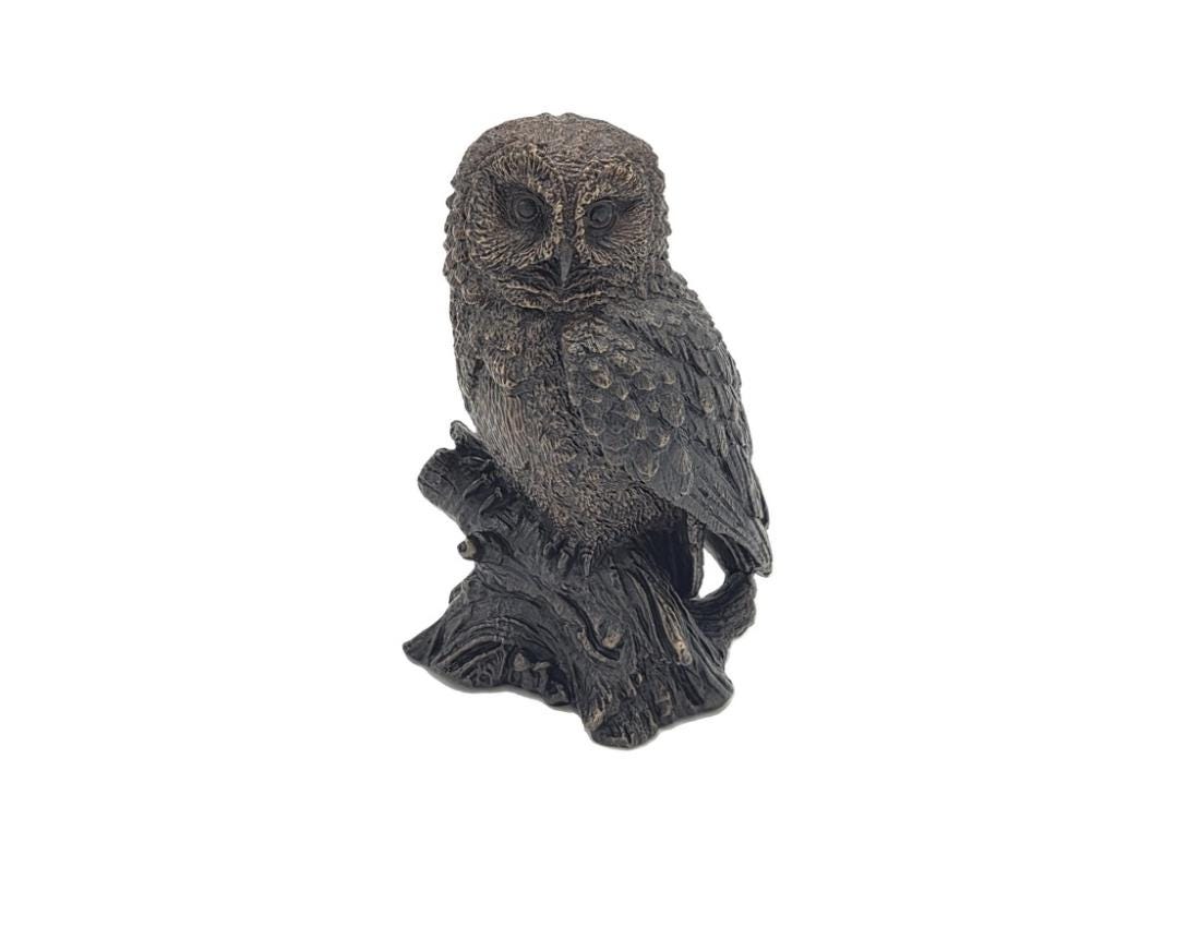 Forest Sentinel Owl – Bronze Sculpture. 7x5x11cm - 1Kg