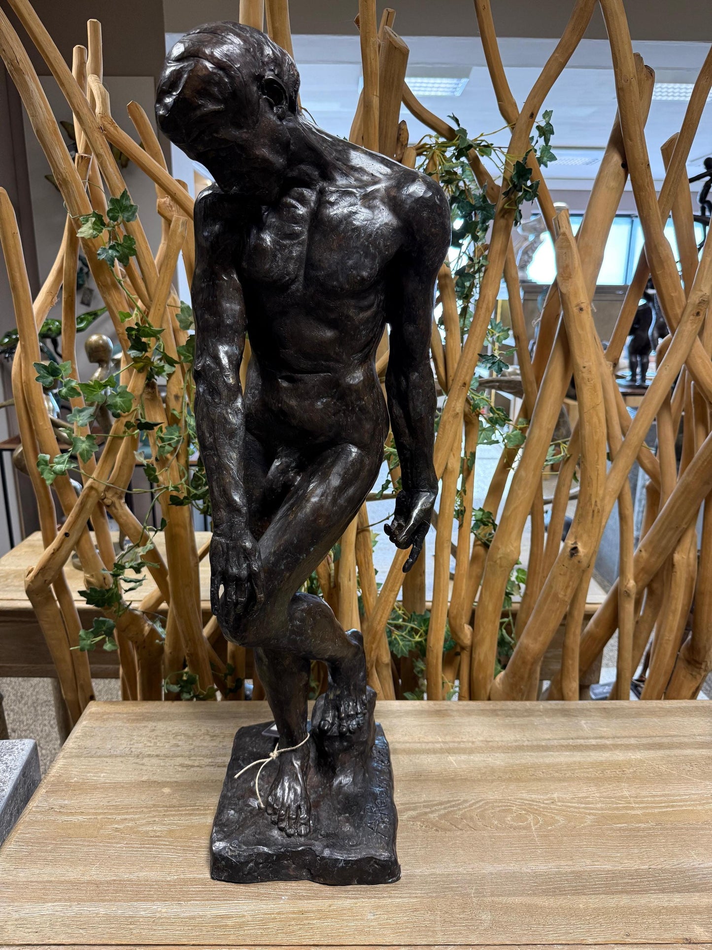 Weight of Reflection – Bronze Sculpture. 27x31x80cm