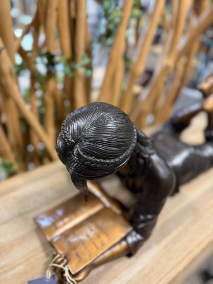 Lost in a Story – Bronze Sculpture. 72x30x30cm