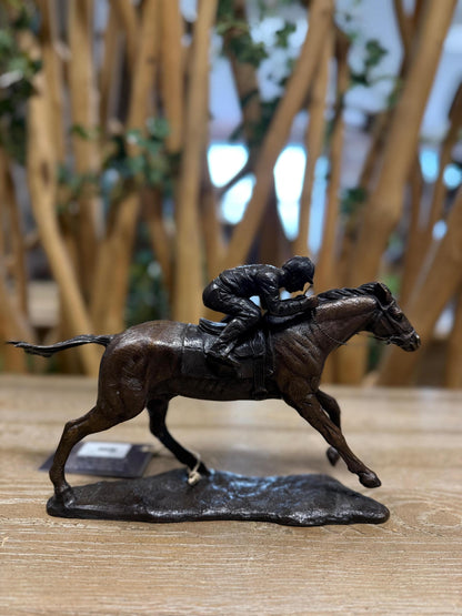 Racehorse in Action – Bronze Sculpture. 28x7x17cm
