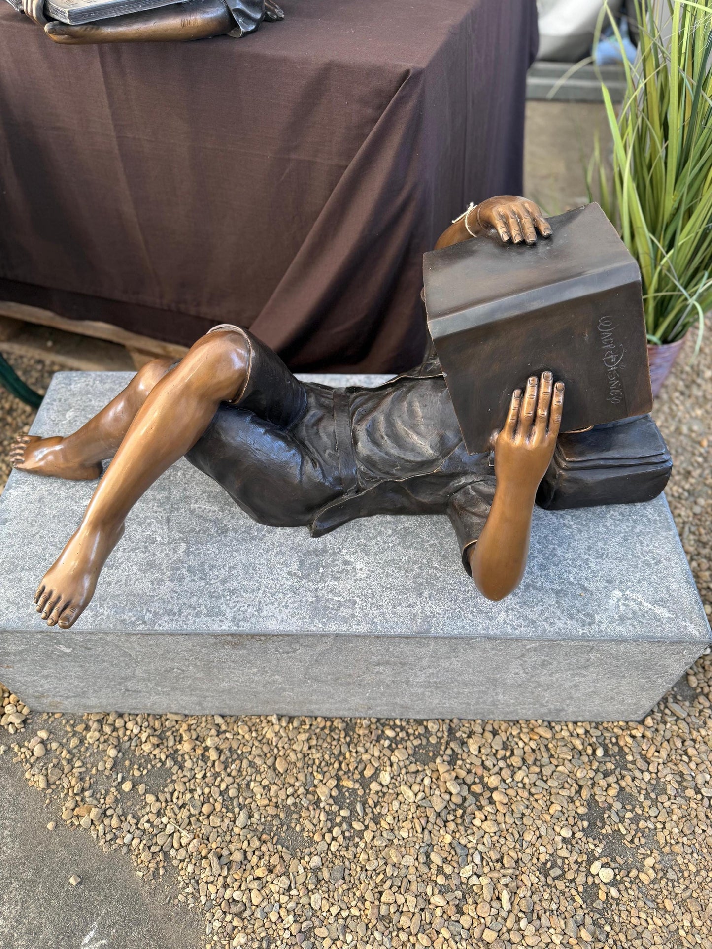 Girl with Book Above – Bronze Sculpture. 95x40x45cm