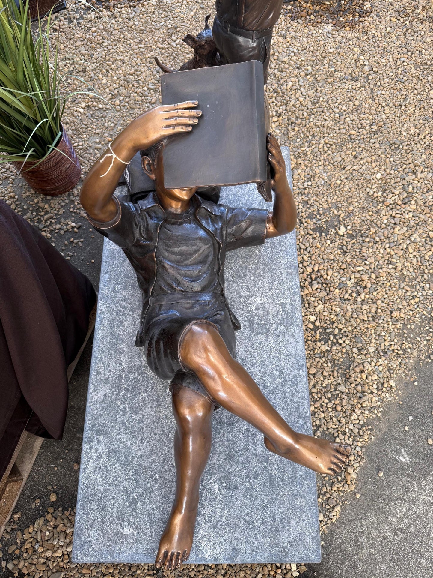 Girl with Book Above – Bronze Sculpture. 95x40x45cm