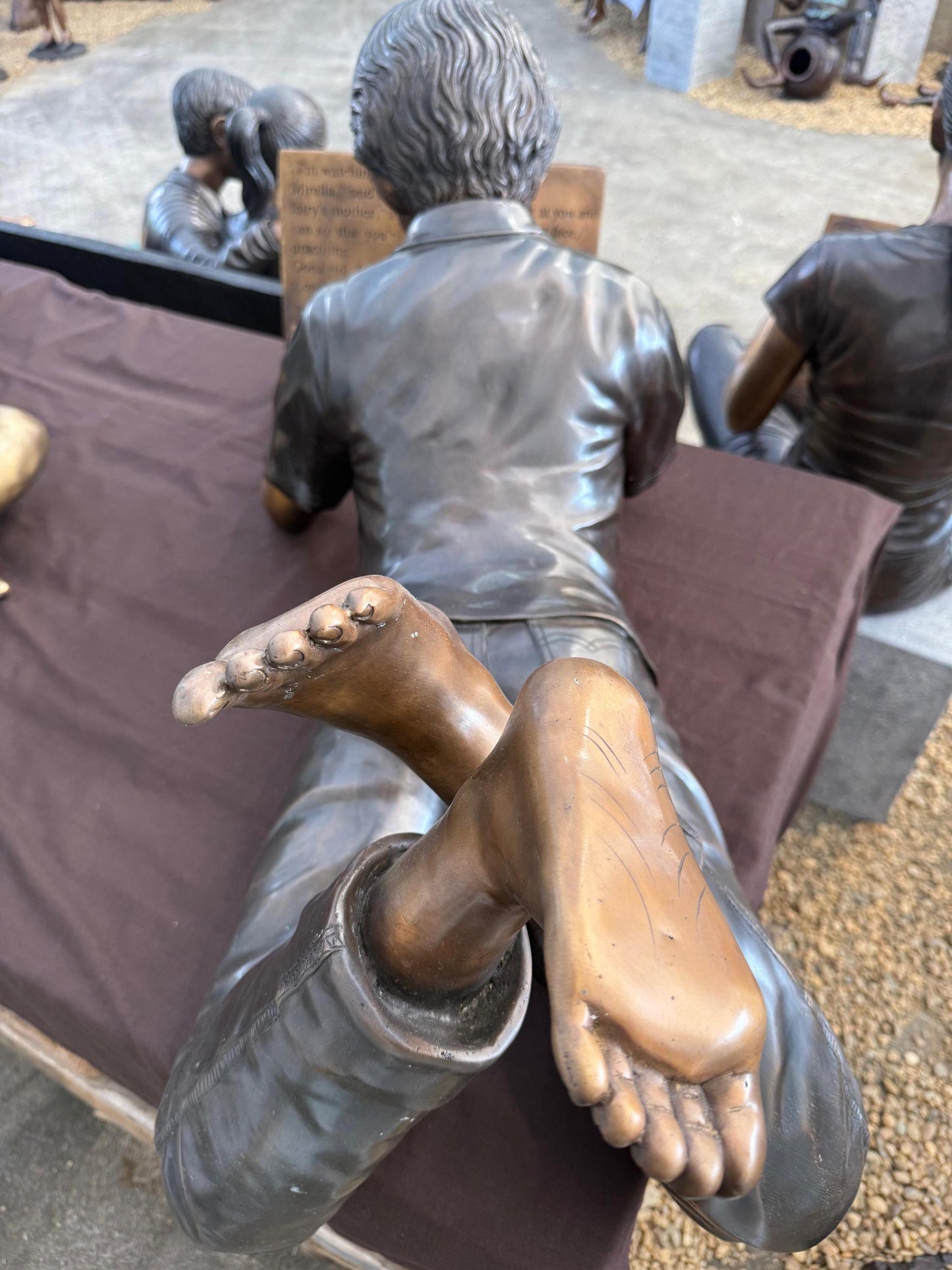 Relaxed Reading – Bronze Sculpture. 112x43x46cm