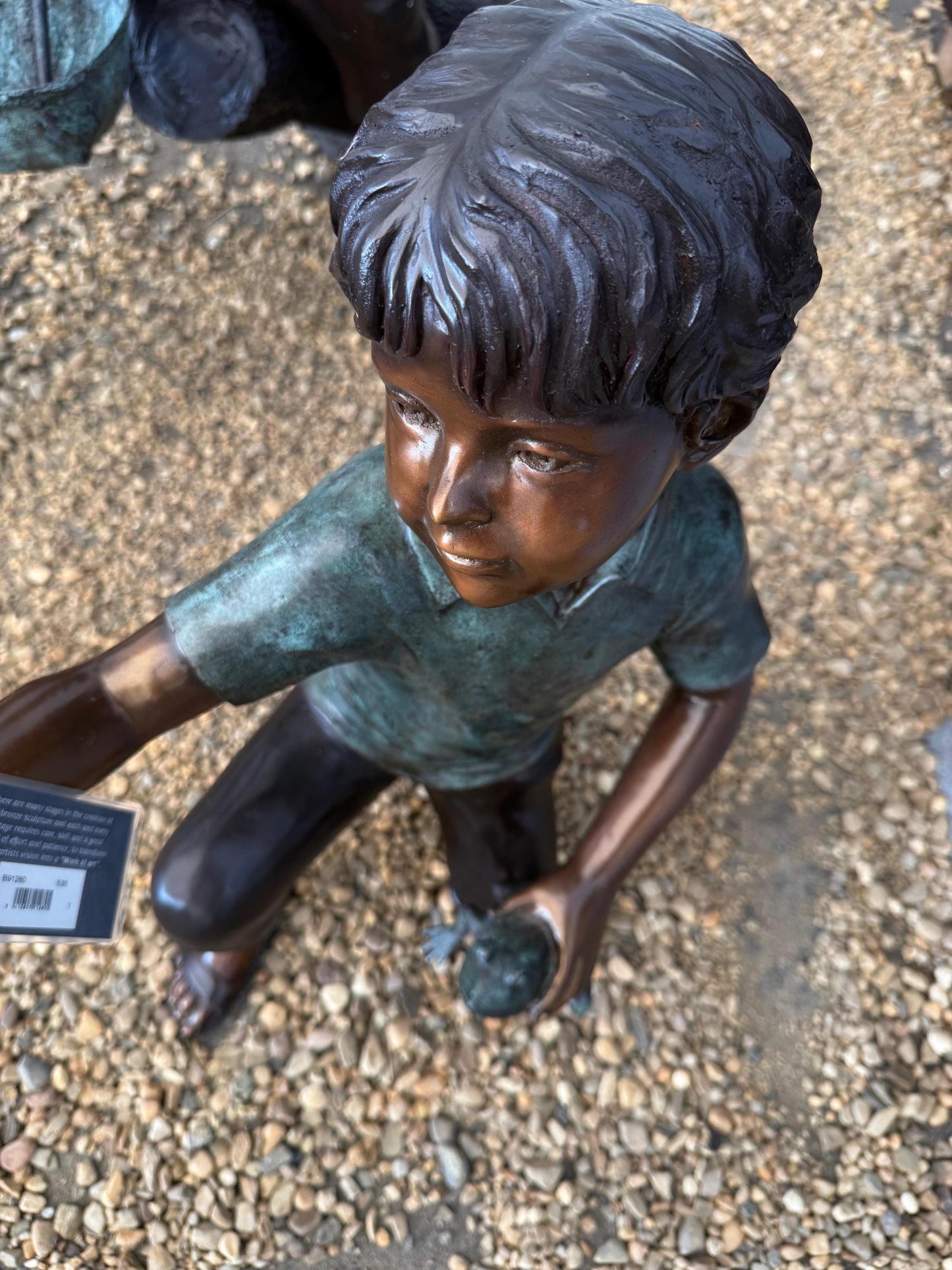 Boy with Frogs – Bronze Sculpture. 50x25x60cm