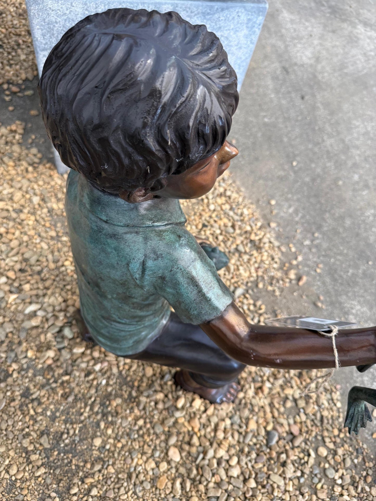 Boy with Frogs – Bronze Sculpture. 50x25x60cm