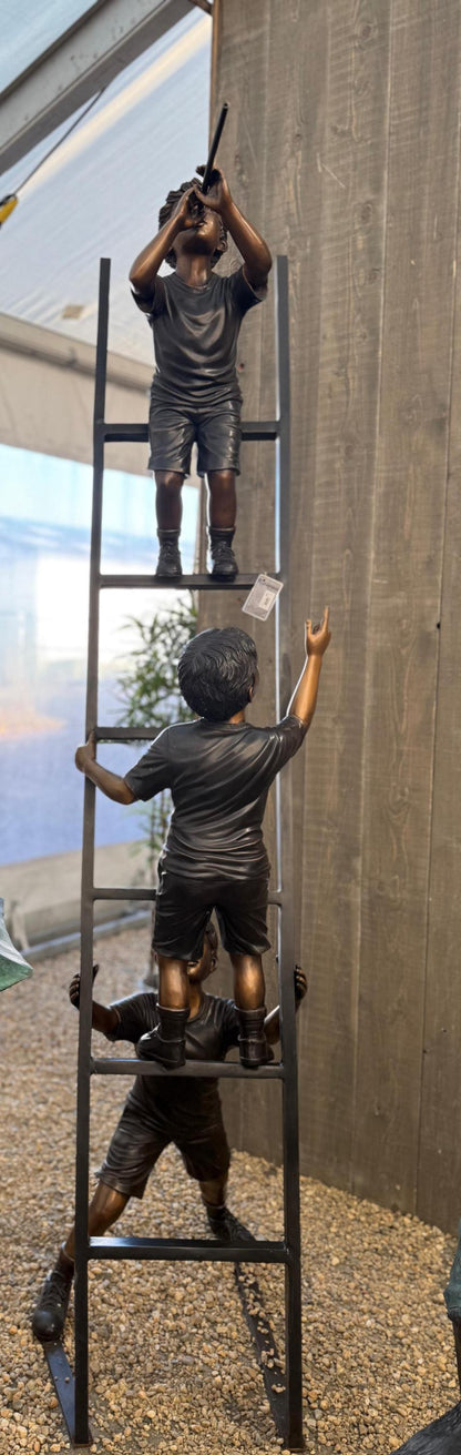 Adventure on the Ladder – Bronze Sculpture. 60x45x240cm
