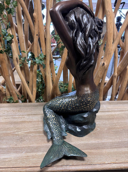 Mermaid with Shell – Bronze Sculpture. 65x60x83cm