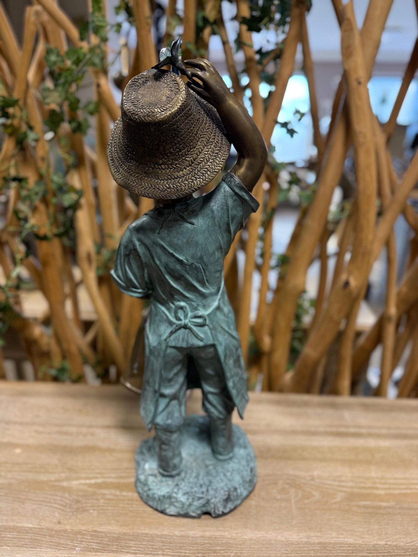 Girl with Watering Can – Bronze Sculpture. 24x23x60cm
