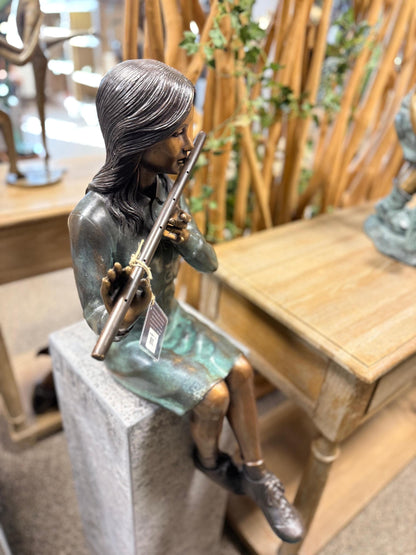Flute Melody – Bronze Sculpture. 28x34x66cm