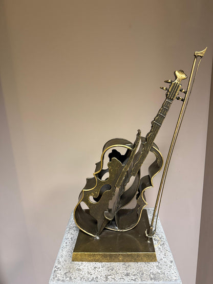 Abstract Violin – Bronze Sculpture. 20x20x50cm