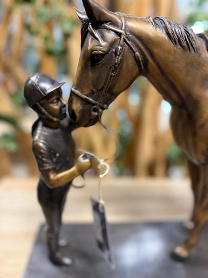 Bond with Horse – Bronze Sculpture. 58x15x37cm