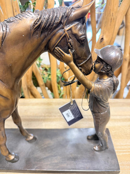 Bond with Horse – Bronze Sculpture. 58x15x37cm