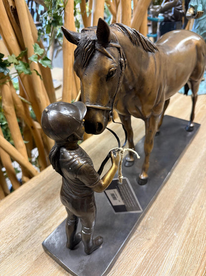 Bond with Horse – Bronze Sculpture. 58x15x37cm