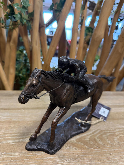 Racehorse in Action – Bronze Sculpture. 28x7x17cm