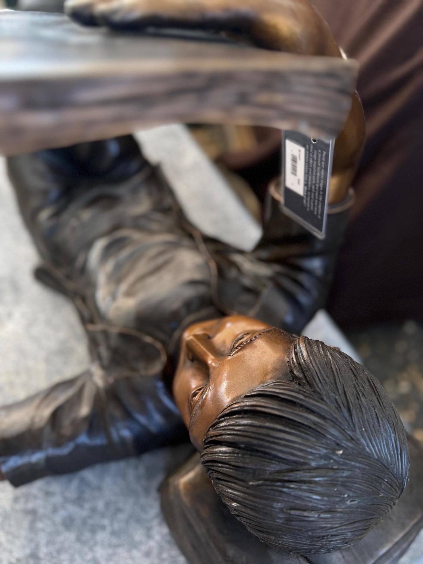Girl with Book Above – Bronze Sculpture. 95x40x45cm