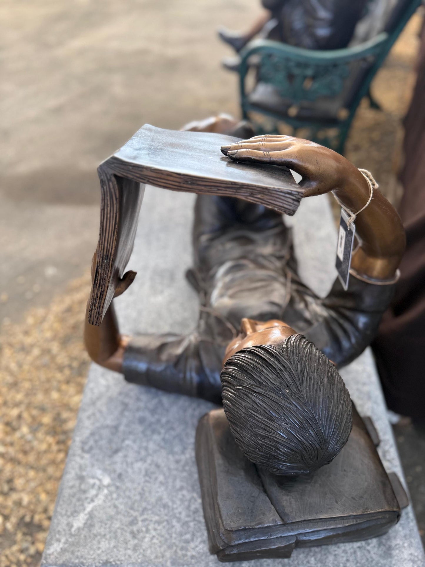 Girl with Book Above – Bronze Sculpture. 95x40x45cm