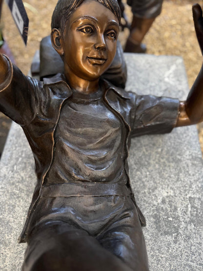 Girl with Book Above – Bronze Sculpture. 95x40x45cm