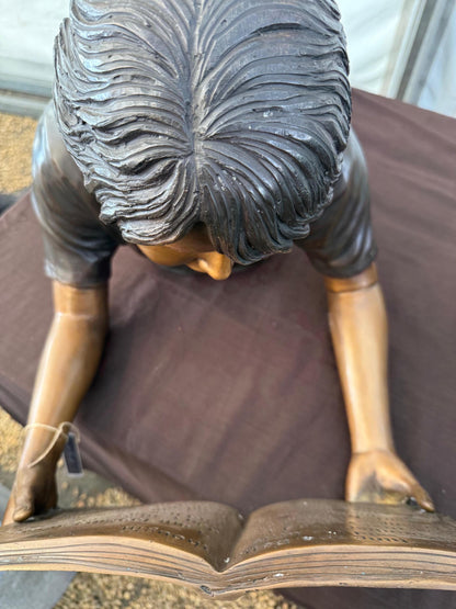 Relaxed Reading – Bronze Sculpture. 112x43x46cm