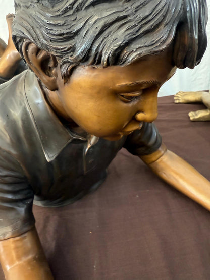 Relaxed Reading – Bronze Sculpture. 112x43x46cm