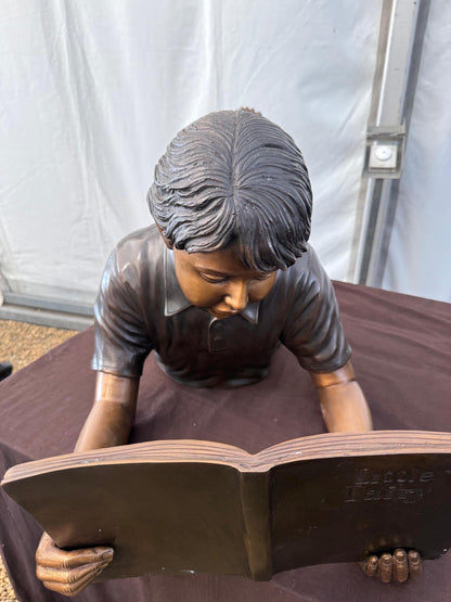 Relaxed Reading – Bronze Sculpture. 112x43x46cm