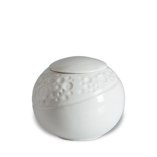 Urna de Porcelana Upol-Moon Branco Brilhante . 19cm ø21 - 4L